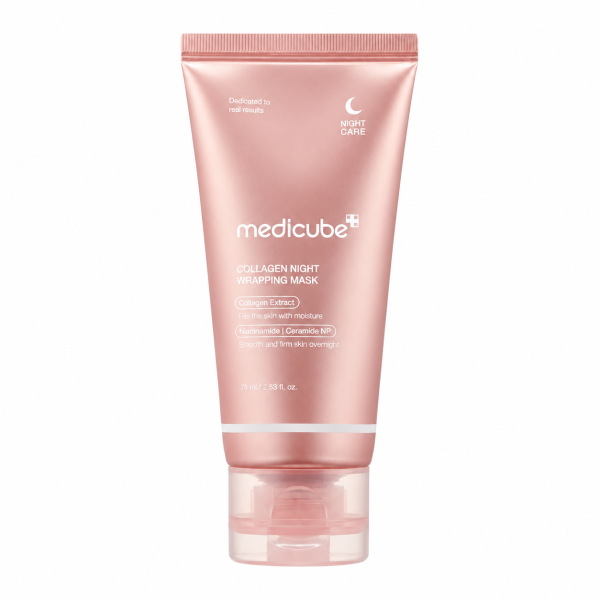 MEDICUBE Collagen Night Wrapping Mask – Stangrinamoji naktinė veido kaukė su kolagenu, 75 ml