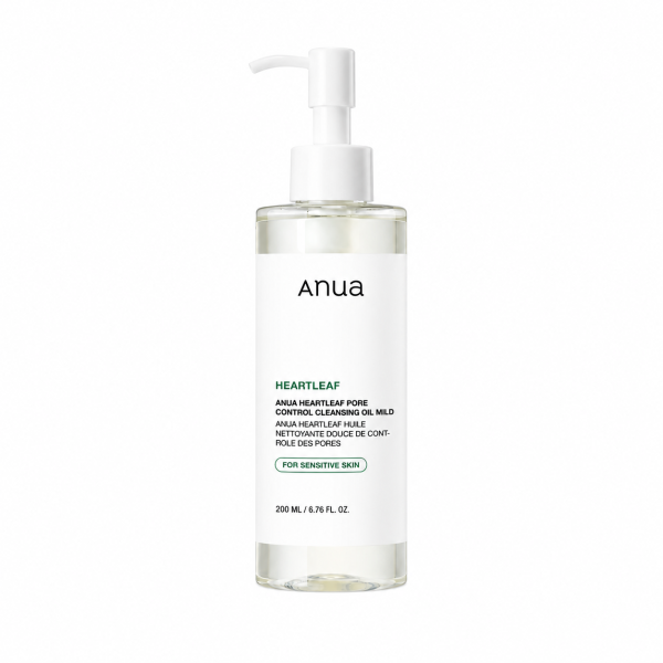 ANUA Heartleaf Pore Control Cleansing Oil Mild – Švelnus valomasis veido aliejus porų priežiūrai, 200 ml