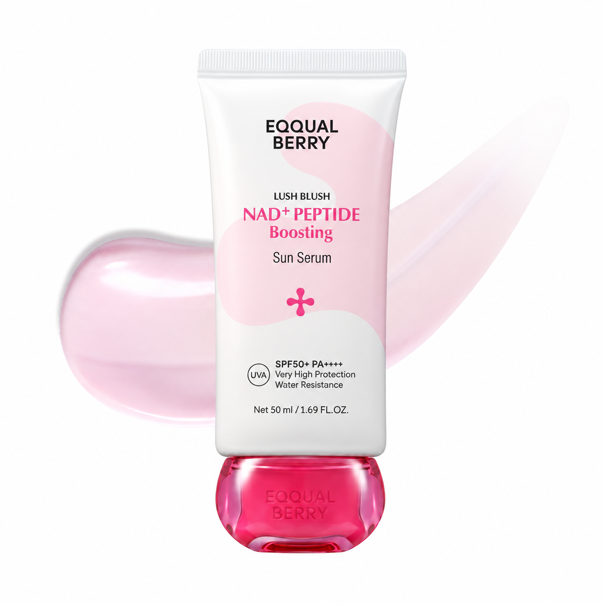 EQQUALBERRY NAD+ Peptide Boosting Sun Serum SPF50+ PA++++ – Drėkinamasis ir stangrinamasis veido serumas nuo saulės, 50 ml