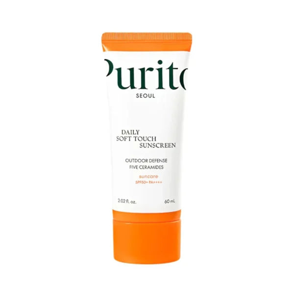 PURITO Daily Soft Touch Sunscreen SPF50+ PA++++ – Lengvas apsauginis veido kremas nuo saulės, 60 ml