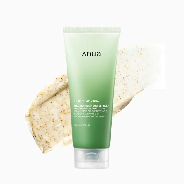 ANUA Heartleaf Quercetinol Pore Deep Cleansing Foam – Giliai valantis veido prausiklis porų priežiūrai, 150 ml