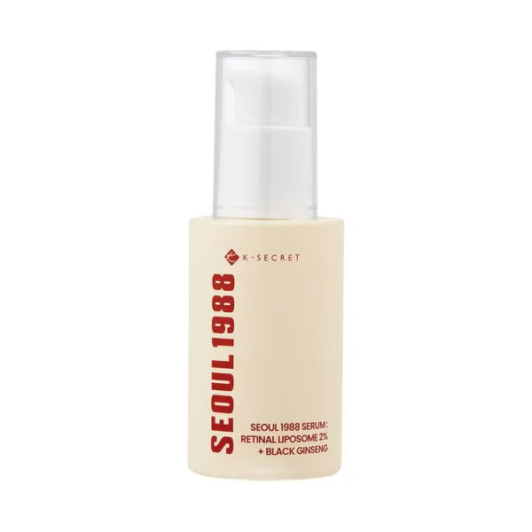 K-SECRET – SEOUL 1988 Serum: Retinal Liposome 2% + Black Ginseng serumas su retinaliu ir juoduoju ženšeniu, 30 ml